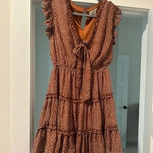 She + Sky Boho Ruffled Mini Dress